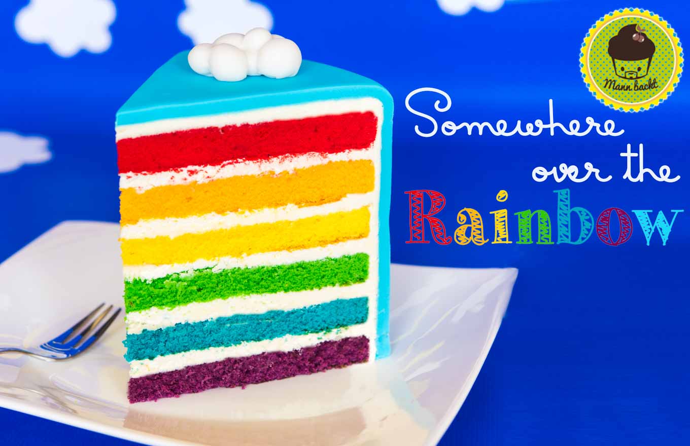 Rainbow Cake Regenbogen Kuchen Mann backt (2 von 2)