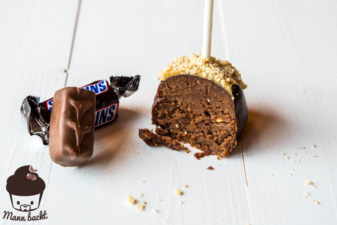 vruchten Actuator Warmte Snickers Cake Pops - Mann backt