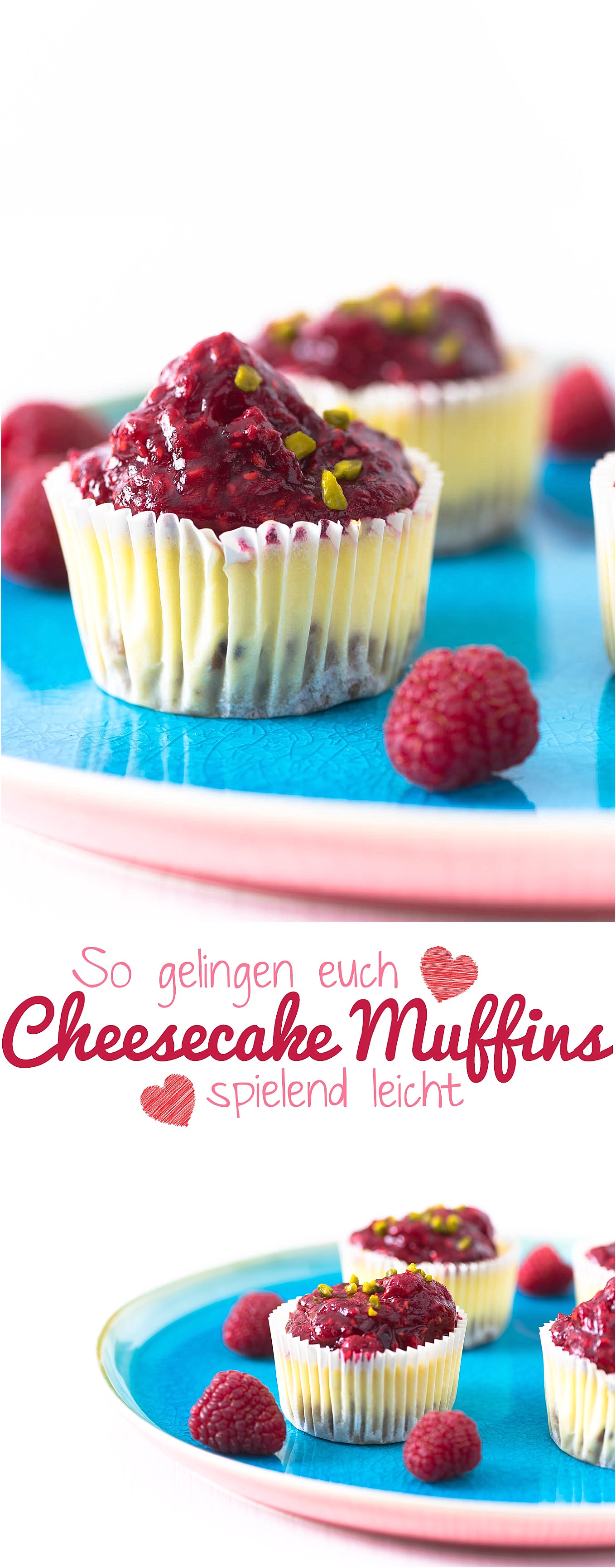 So gelingen euch Mini Cheesecake Muffins mit Himbeeren spielerisch